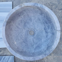 Natural Stone Sirius Silver Marble Above Vanity Bathroom Vessel Sink (D)16" (H)6"