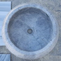 Natural Stone Sirius Silver Marble Above Vanity Bathroom Sink (D)15.5" (H)6"