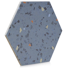 Load image into Gallery viewer, 8x10 Hexagon Spark Blue porcelain tile - Industry Tile