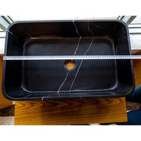 Toros Black Marble Above Vanity Rectangular Bathroom Sink Polished (W)13.5" (L)21.5" (H)6"