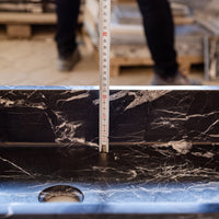 Toros Black Marble Rectangular Above Vanity Bathroom Sink (W)14.4" (L)20.3" (H)4.70"