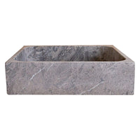 Tundra Gray Marble Farmhouse Rectangular Above Vanity Bathroom Sink (W)16" (L)19.5" (H)5"