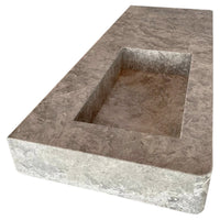 Tundra Gray Marble Rectangular Wall-mount Vanity Top Sink (W)20" (L)48" (H)5"