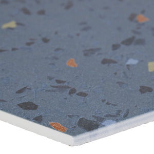 8x10 Hexagon Spark Blue porcelain tile - Industry Tile