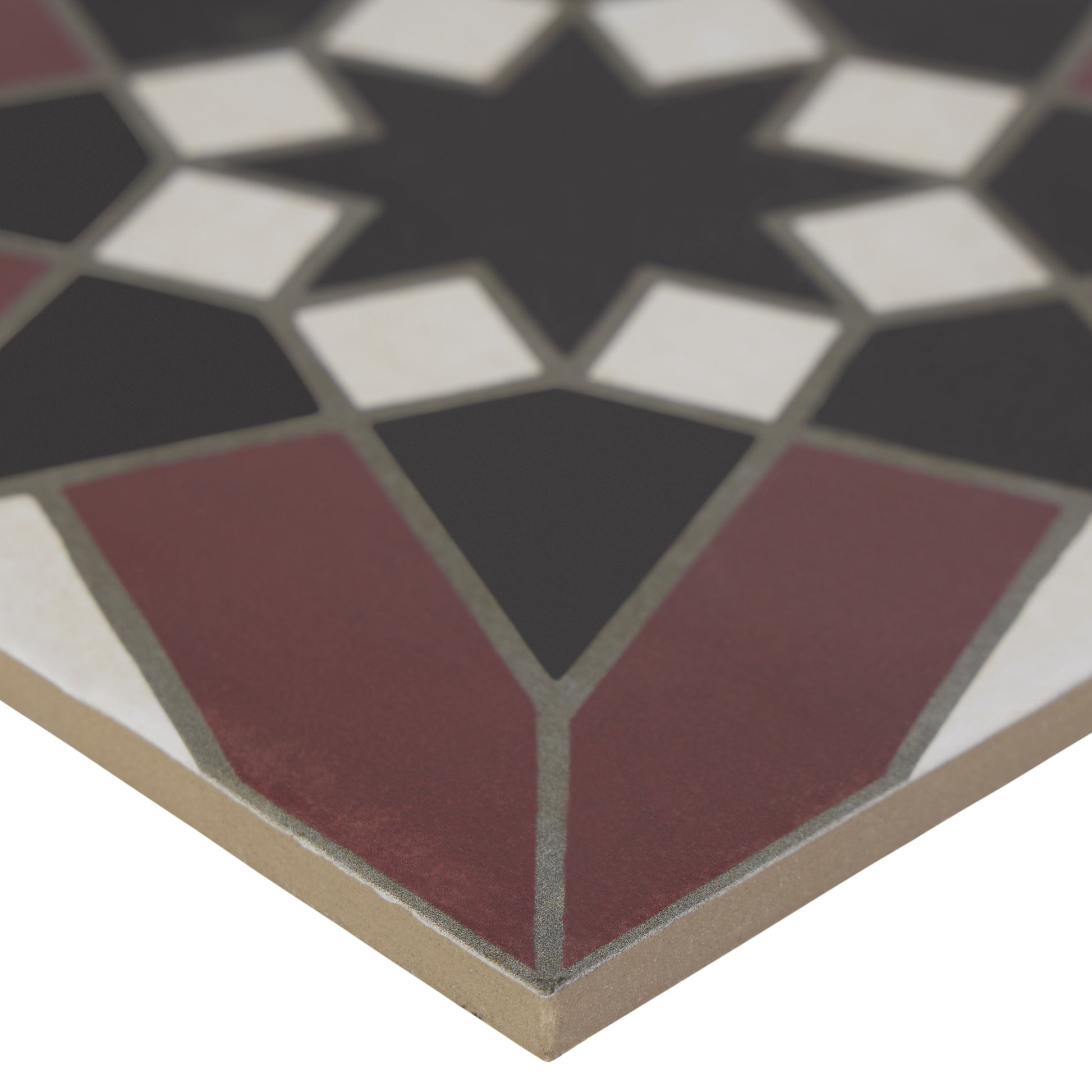 8x8 Splendor Burgundy porcelain tile - Industry Tile