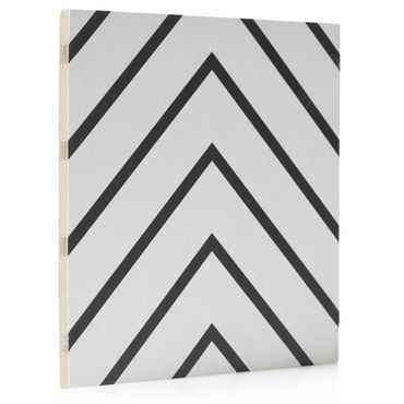 8x8 Black and White Vera porcelain tile - Industry Tile