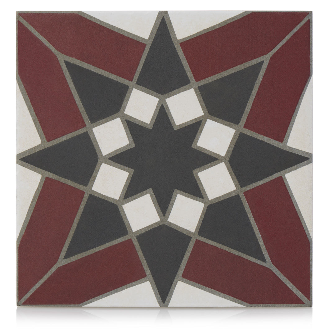 8x8 Splendor Burgundy porcelain tile - Industry Tile