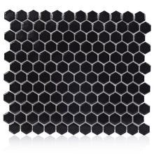 Load image into Gallery viewer, Hexagon Black 1-Inch Matte Mosaic Tile - 20 pcs per case - Industry Tile