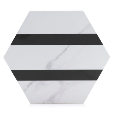8.86x10.2 Cararra Hexagon Design porcelain tile - Industry Tile