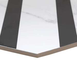 8.86x10.2 Cararra Hexagon Design porcelain tile - Industry Tile