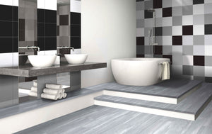 9x9 Square Dark Grey porcelain tile - Industry Tile