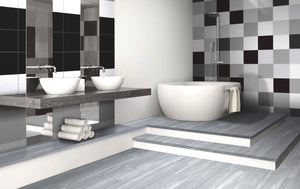 9x9 Square Gris porcelain tile - Industry Tile