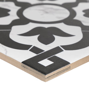 9x9 Charmed Statuario Flower pattern procelain tile - Industry Tile