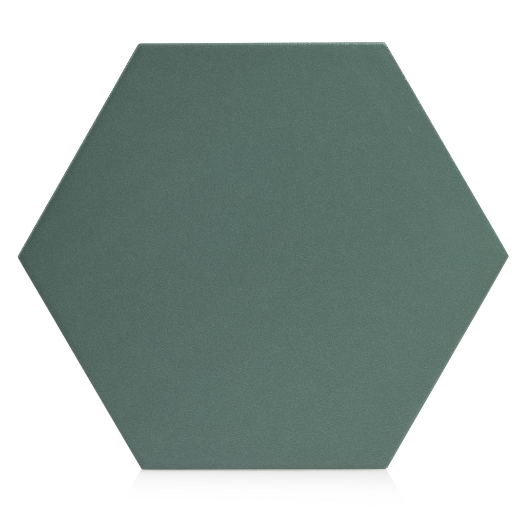 7.8x9 Tribeca Hexagon Green porcelain tile - Industry Tile