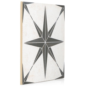9x9 Star Black porcelain tile - Industry Tile
