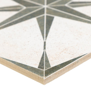 9x9 Star Green porcelain tile - Industry Tile