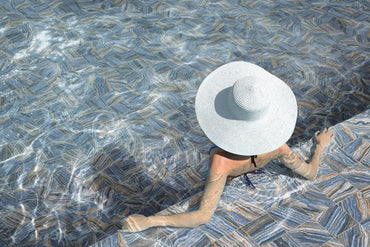 6x6 Swimming Pool Onyx Blue porcelain tile - Industry Tile