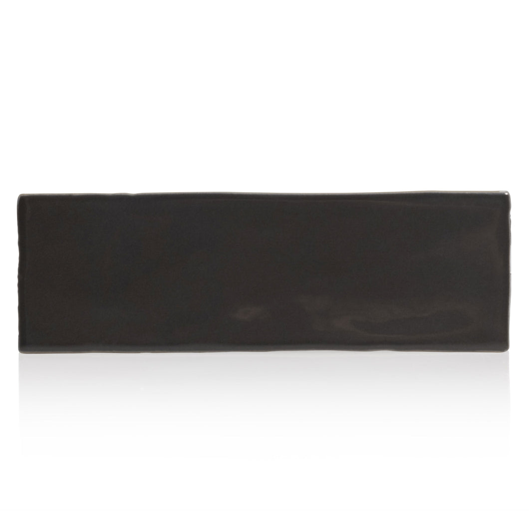 2.5x8 Tribeca Grafito Gloss porcelain tile - Industry Tile