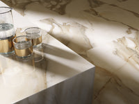 24x24 Calacatta Gold Polished porcelain tile - Industry Tile