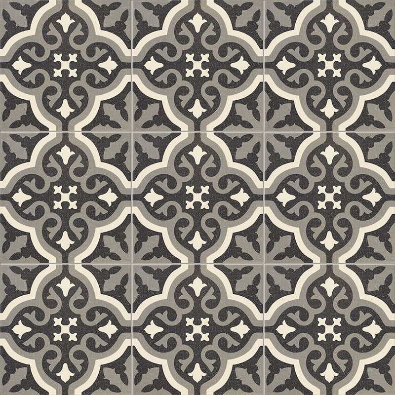 8x8 Tradition Black Ceramic Tile - Industry Tile