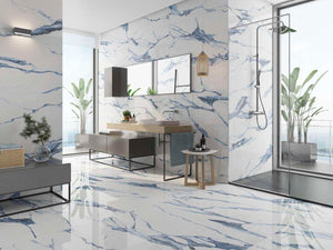 24x48 Statuario Blue Polished porcelain tile - Industry Tile