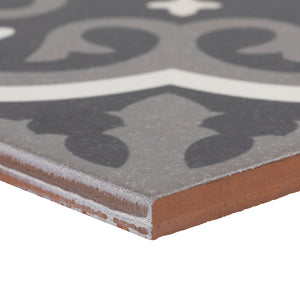 8x8 Tradition Black Ceramic Tile - Industry Tile