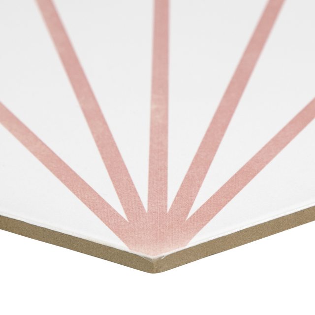 9x10 Palm Bay hexagon Light Pink porcelain tile - Industry Tile