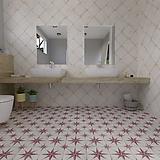 9x9 Star Red porcelain tile - Industry Tile