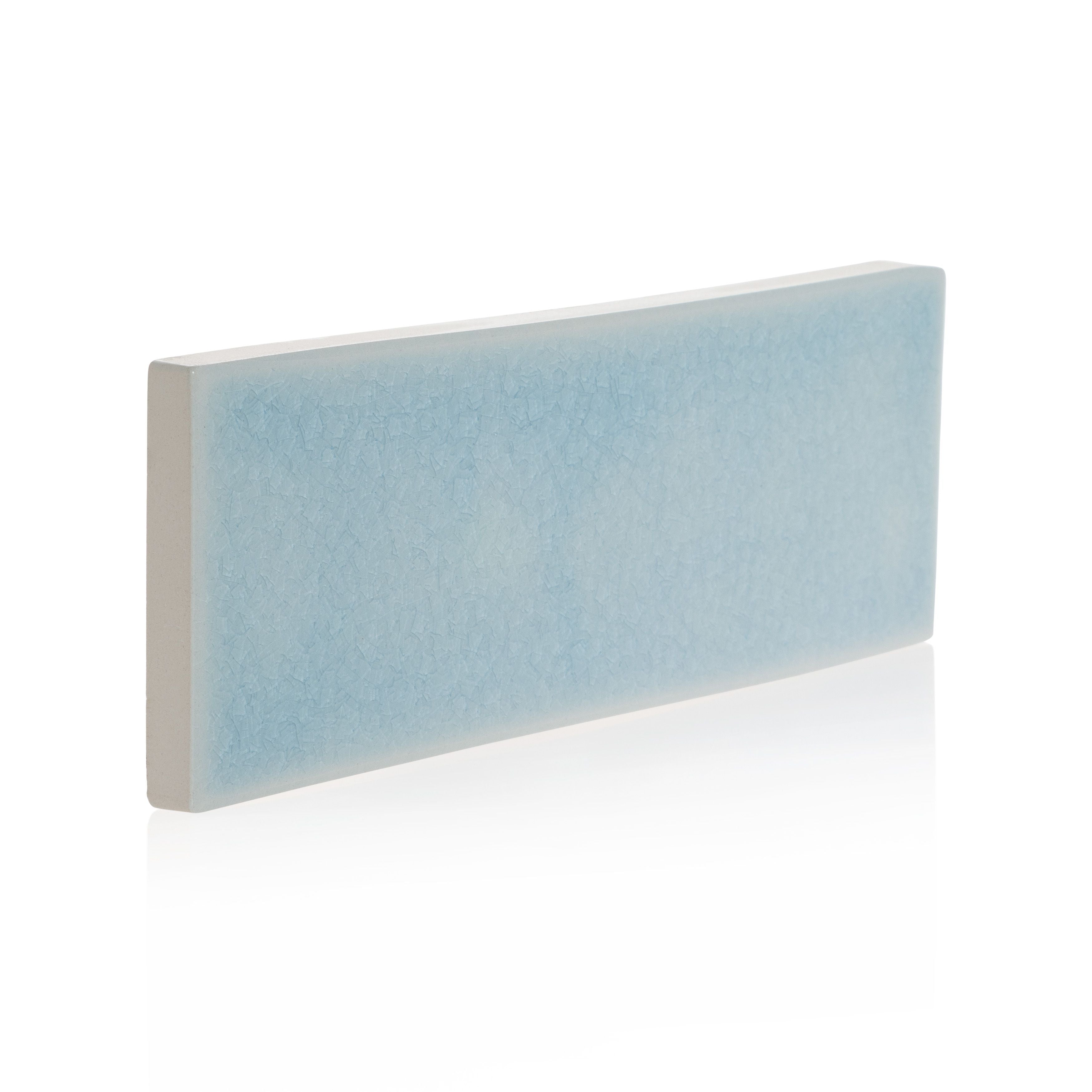 2.6x8 Crackled Turquoise white body ceramic wall tile - Industry Tile