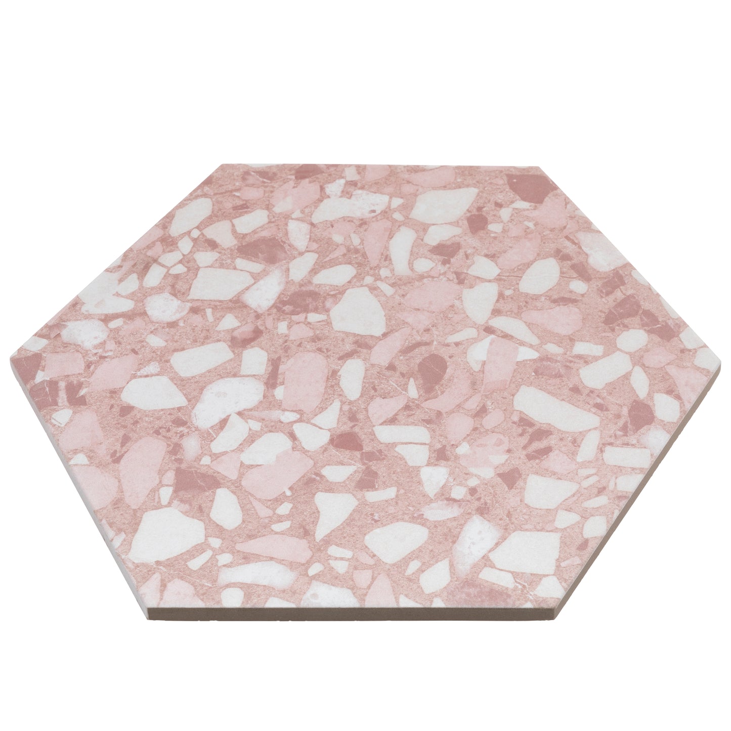 9x10 Hexagon Pink Terrazzo porcelain tile - Industry Tile