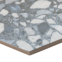 9x10 Hexagon Blue Terrazzo porcelain tile - Industry Tile
