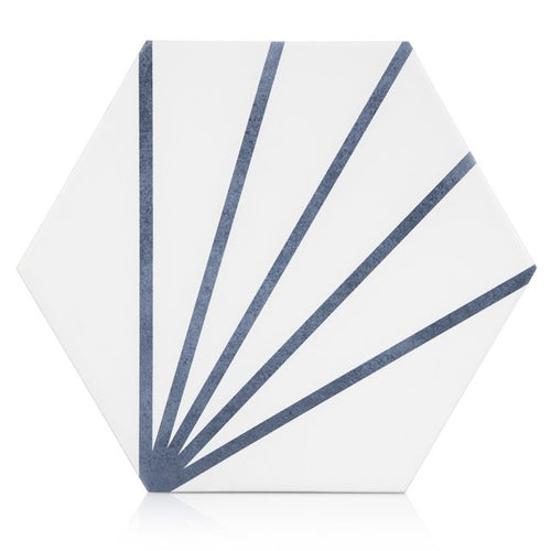 9x10 Palm Bay hexagon Light Blue porcelain tile - Industry Tile