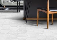 Woodside 8x10 White hexagon porcelain tile - Industry Tile