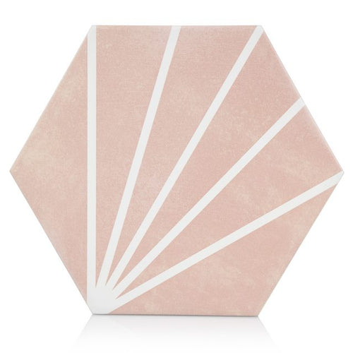 9x10 Palm Bay hexagon Dark Pink porcelain tile - Industry Tile