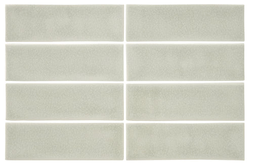 2.6x8 Crackled Ash white body ceramic wall tile - Industry Tile
