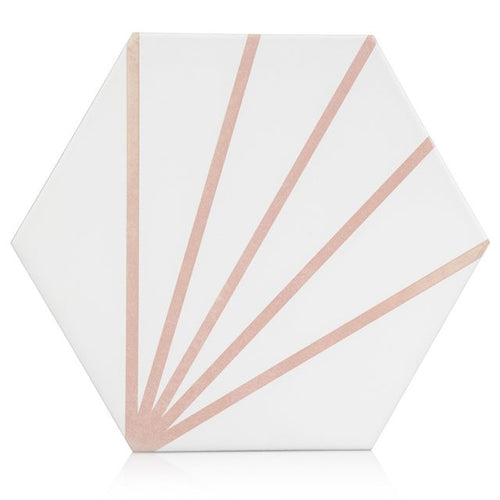 9x10 Palm Bay hexagon Light Pink porcelain tile - Industry Tile