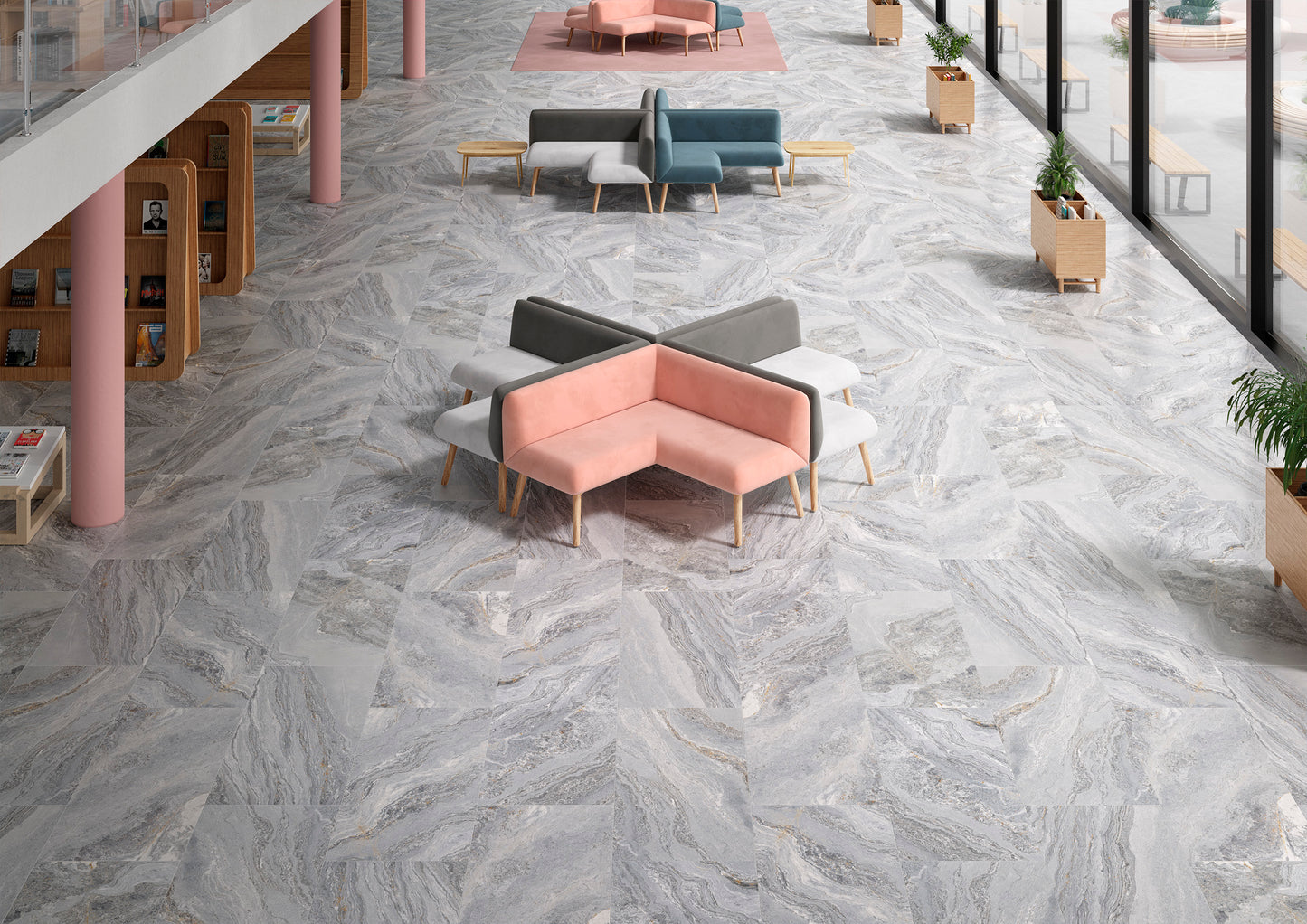 12x24 Italia Quartzite Grey porcelain tile - Industry Tile
