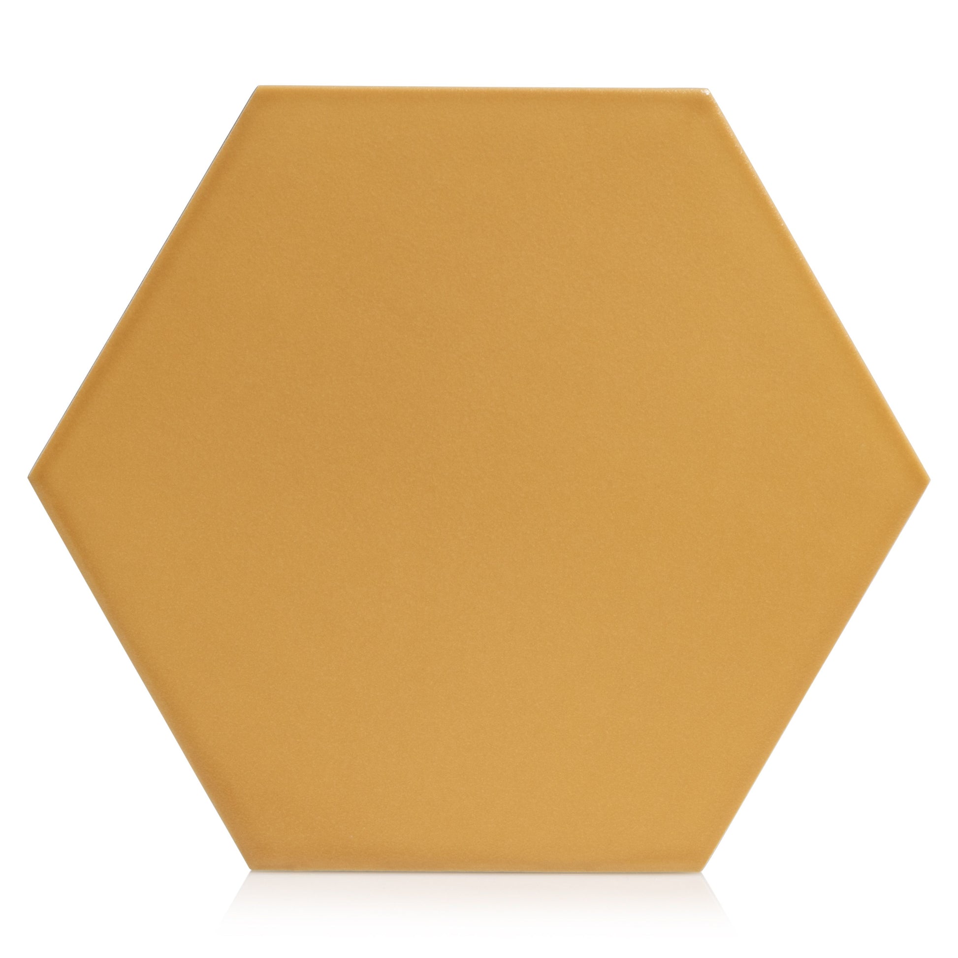 7.8x9 Tribeca Hexagon Mustard porcelain tile - Industry Tile