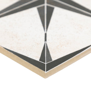 9x9 Star Black porcelain tile - Industry Tile