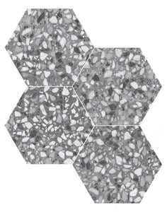 9x10 Hexagon Gray Terrazzo porcelain tile - Industry Tile