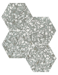 9x10 Hexagon Green Terazzo porcelain tile - Industry Tile