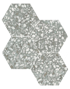 9x10 Hexagon Green Terazzo porcelain tile - Industry Tile