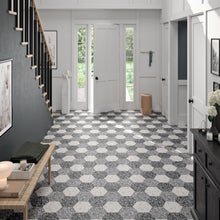 Load image into Gallery viewer, 9x10 Hexagon Black Terazzo porcelain tile - Industry Tile