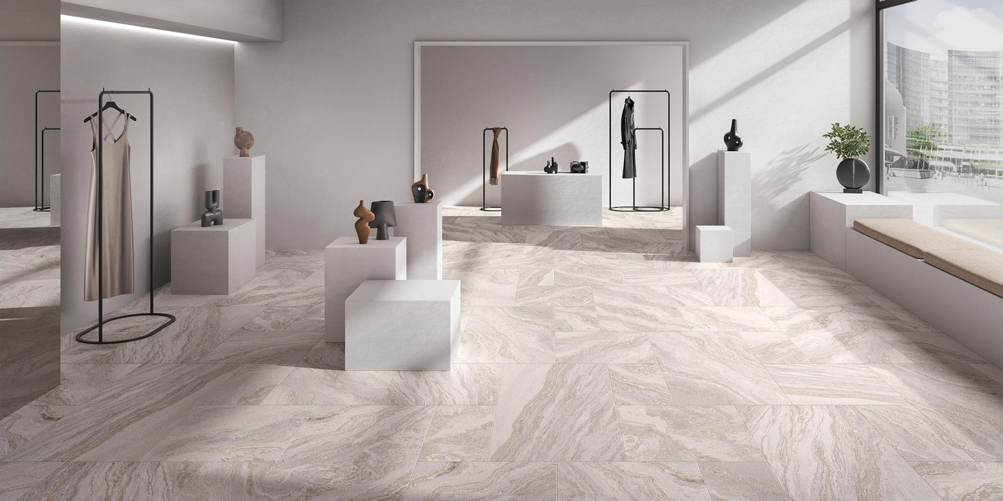 24x48 Italia Quartzite White porcelain tile - Industry Tile