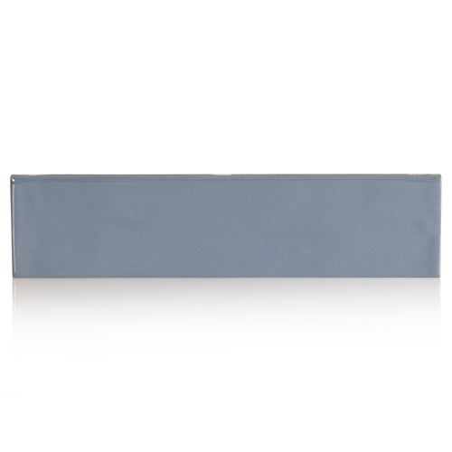 2x10 Modern Brick Blue Gloss porcelain tile - Industry Tile