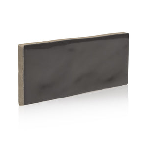 2.5x8 Tribeca Black Gloss porcelain tile - Industry Tile
