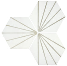 Load image into Gallery viewer, 9x10 Palm Bay hexagon Light Grey porcelain tile - Industry Tile