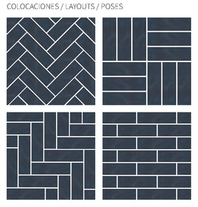 2.5x8 Tribeca Blue Gloss porcelain tile - Industry Tile