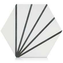 Load image into Gallery viewer, 9x10 Palm Bay hexagon Light Black porcelain tile - Industry Tile