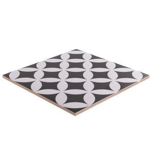 8x8 Art Decor Black & White porcelain tile - Industry Tile
